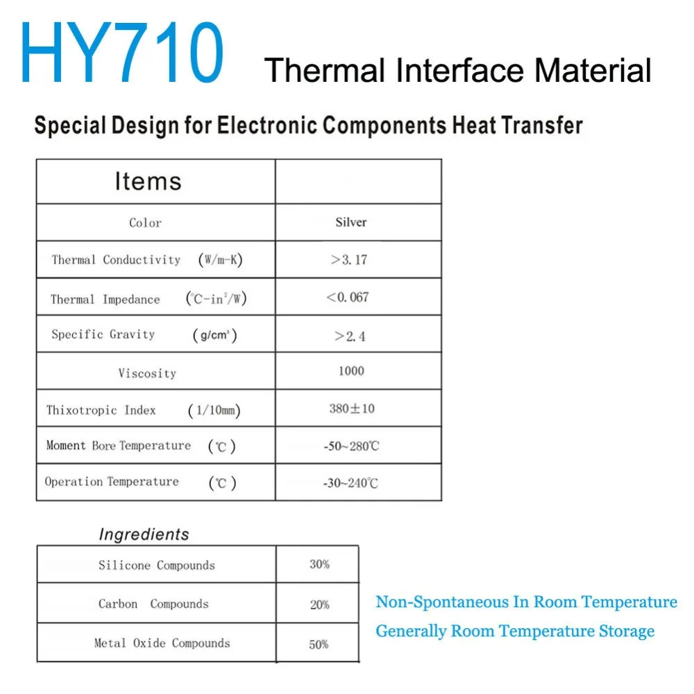 Термопаста Halnziye HY710 CN10 10g теплоотводящий состав Интерфейсный материал для