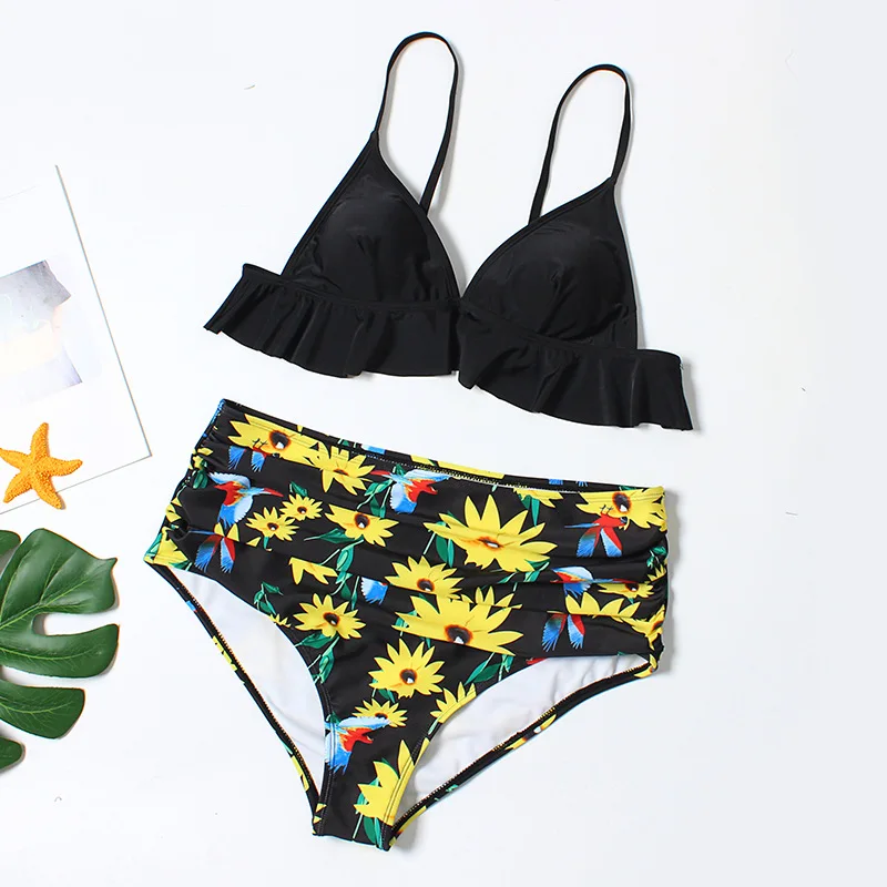 

2019 sexy Push up Bikini Women Plus size Swimwear 2 piece High Waist Swimsuit Big Size Female Brazilian Tankini Bathing suit 5XL