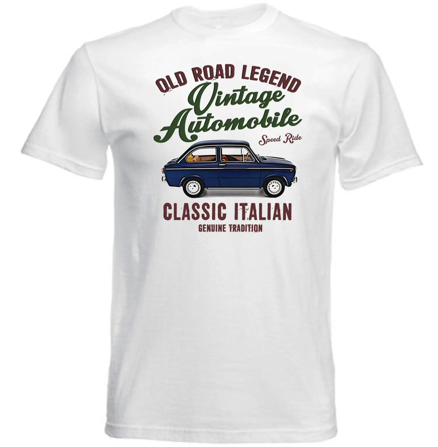 

VINTAGE ITALIAN CAR FIAT 850 SPECIAL OLD LEGEND - NEW COTTON T-SHIRT Short Sleeve Plus Size Print t shirt jurney Print t-shirt