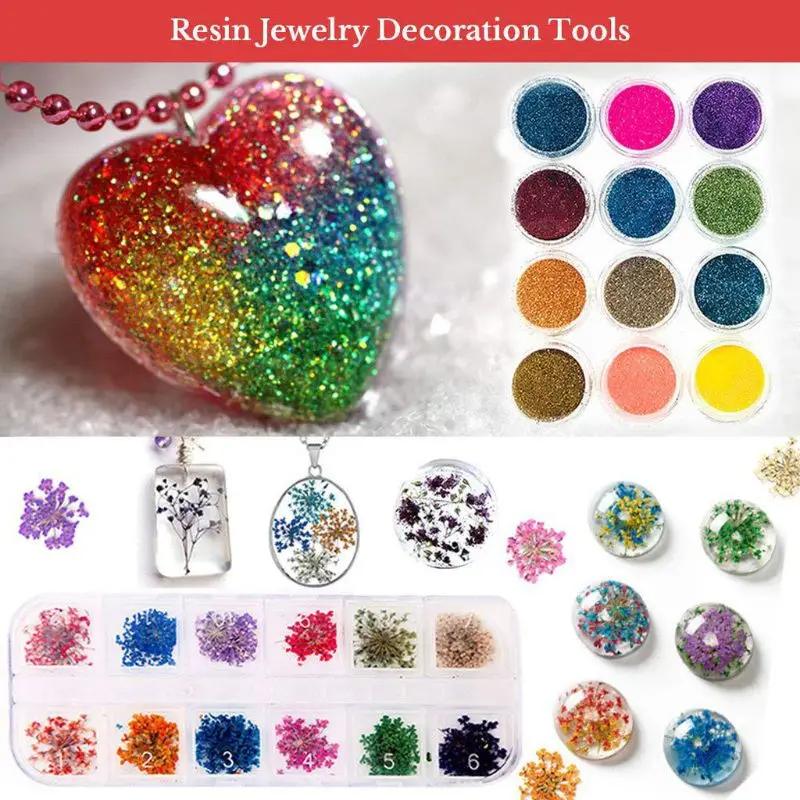 107pcs Silicone Resin Jewelry Casting Mold DIY Pendant Tools Set for Beginners