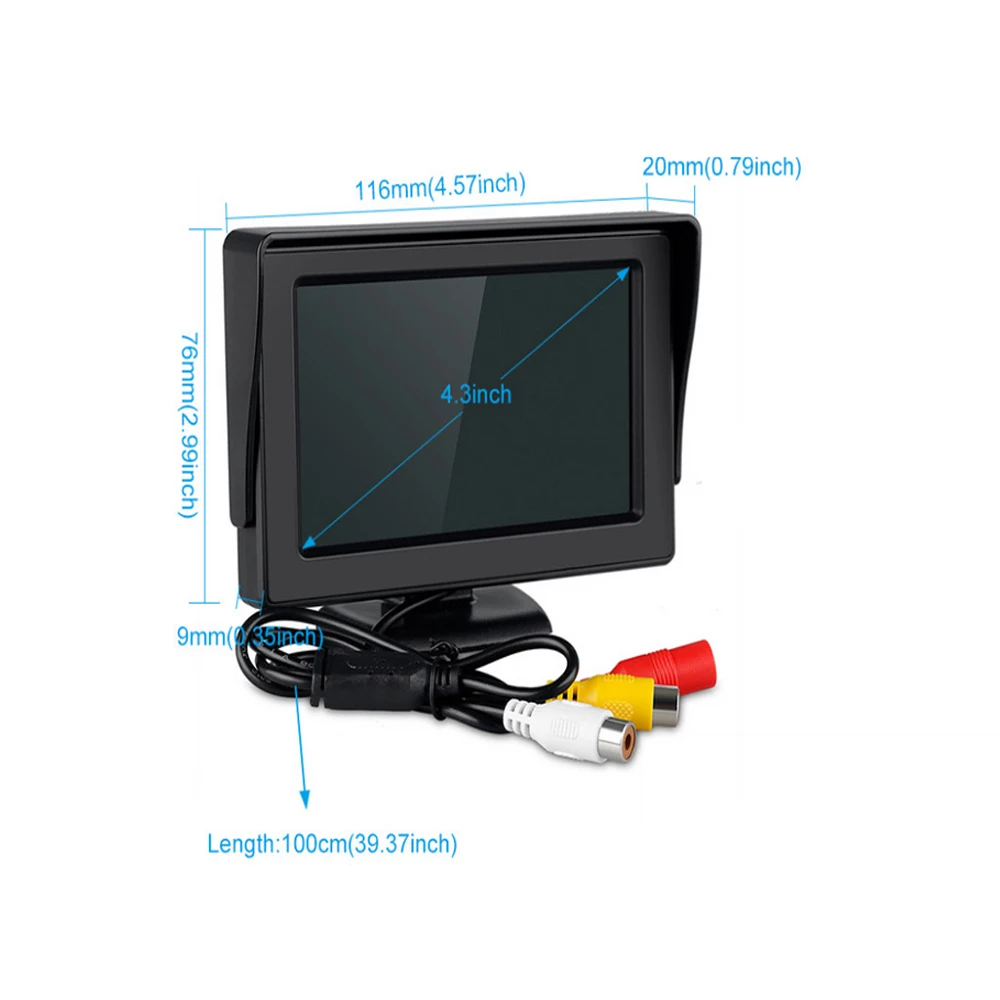 4 3 &quotАвтомобильный монитор Hd TFT lcd Автомобильный заднего вида парковочная