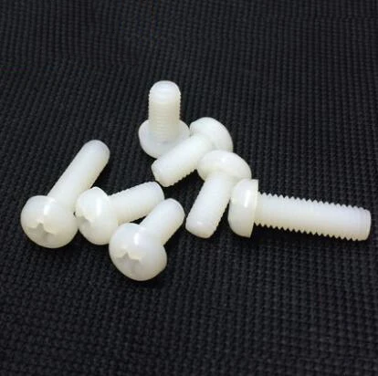 

100Pcs M2 M2.5 M3 M4 M5 M6 M8 Nylon Screws Round Head Phillips Machine Screws Off-White