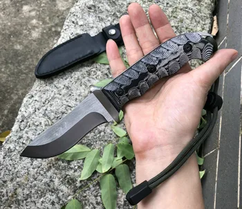 

High Quality 58-60HRC 440 blade Steel head+G10 handle fixed knife outdoor camping survival tool tactical utility hunting knives