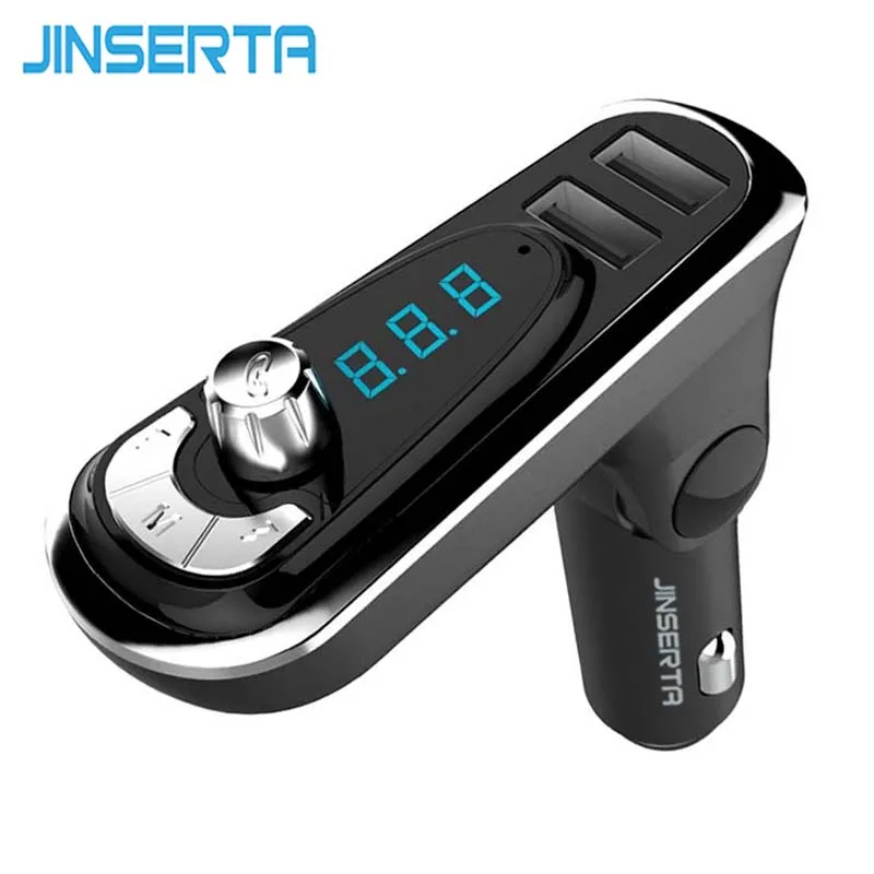 

JINSERTA Audio MP3 Music Player Handsfree Wireless Bluetooth FM Transmitter Dual USB AUX Modulator Car Kit TF Micro SD USB LCD