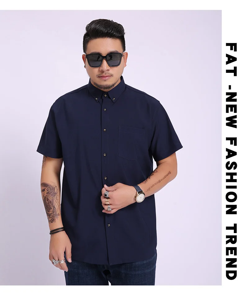 Плюс Размеры 10xl 9xl 8xl 6xl 5xl 4xl Для мужчин рубашка короткий рукав Slim Fit Мужская одежда рубашки мужской одежды социальных Повседневное рубашки для Для мужчин