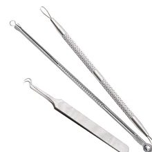 3 шт./компл. Пинцет для удаления черных точек пятен уход за кожей лица чистящий с блестками и черными пятнами средство для удаления акне экстрактор для прыщей черных точек прыщей, игла