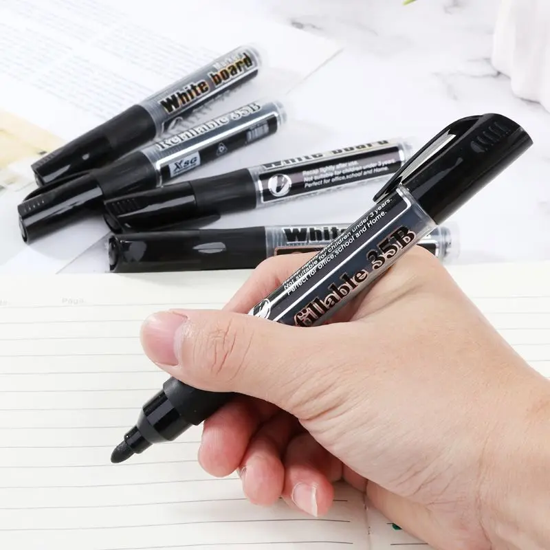 5 Pcs Erasable Whiteboard Marker Pen Dry-Erase Sign Ink Refillable Office School Supplies Student Gift