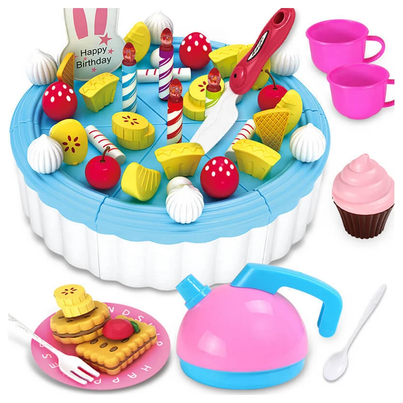 12 видов новых кухонных игрушек, ролевые игры, режущий торт на день рождения, пищевая игрушечная посуда Cocina Juguetes, пластиковый игровой чайный набор для еды, подарок