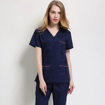

surgical gown new fashion V-neck men and women doctors nurses uniforms beauty salons dental clinic overalls suits
