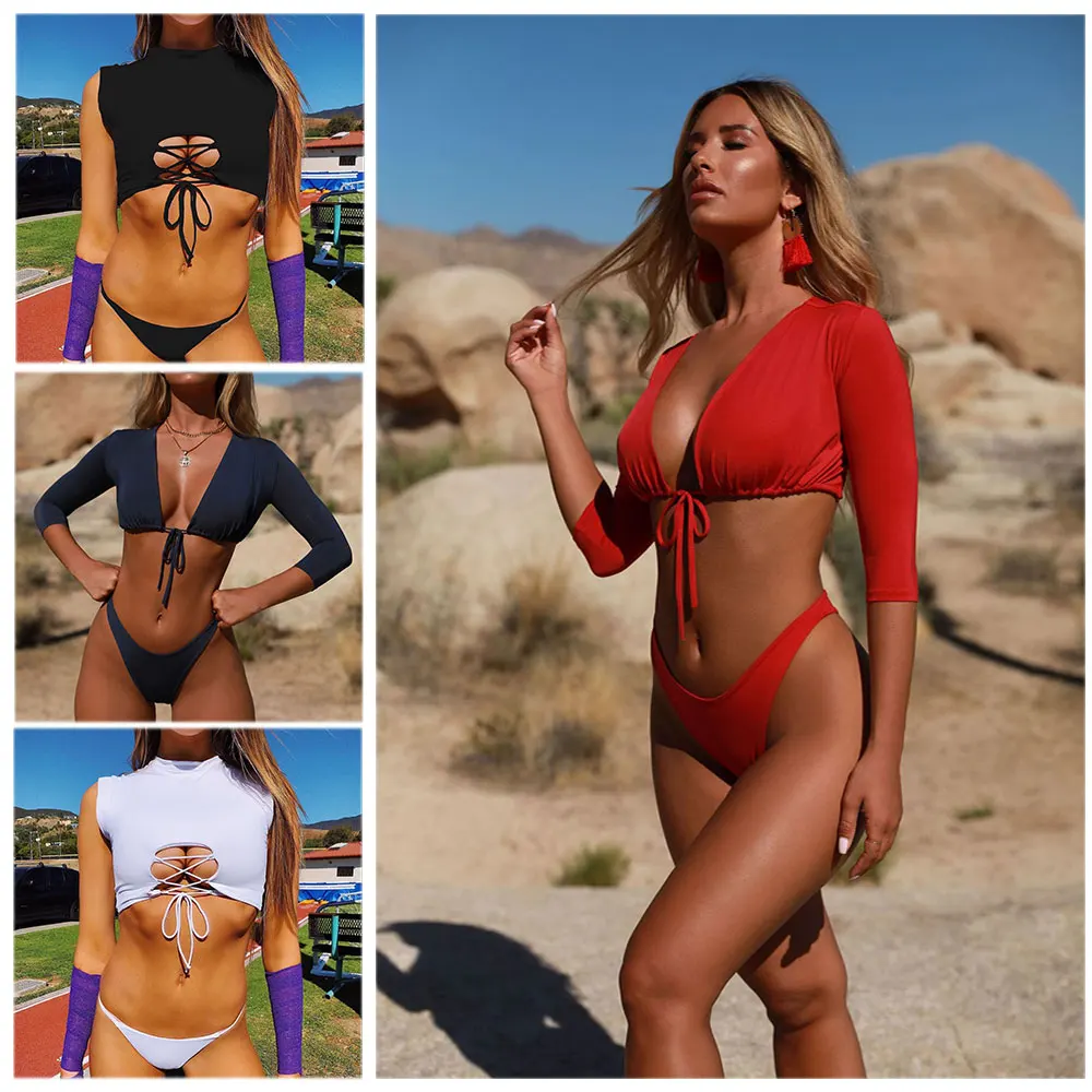 

Bikini Push Up Sexy Swim Suit Brazilian Thong Bikini Set Bandage High Cut Swimming Suit for Women Modis Swimwear maillot de bain