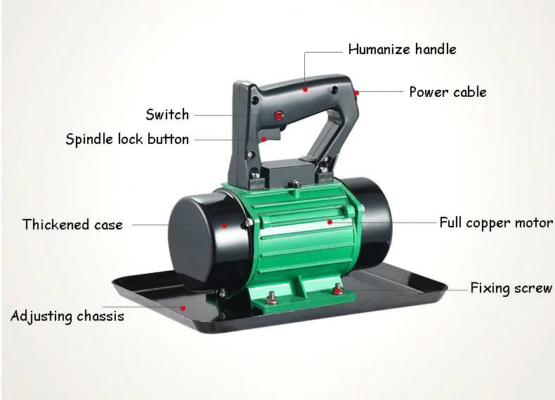 Портативный Бетонный шпатель небольшой Прикрепленный плоский вибратор цемент Вибрация полировка 220 V/380 V