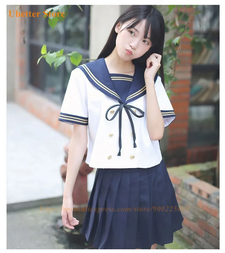 Девушки Японский Школьная Униформа Японии форма моряка Ubetter одежда для выпускного школьная рубашка студенты юбка комплекты U001