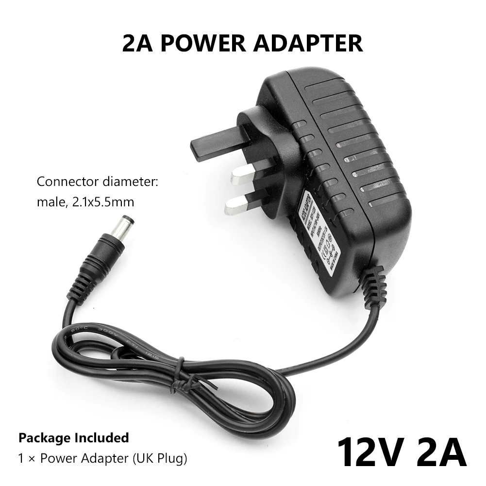 

2A LED Power Adapter AC 110V-240V To DC 12V Converter Charger Power Supply Apply to 2835 LED Light Waterproof