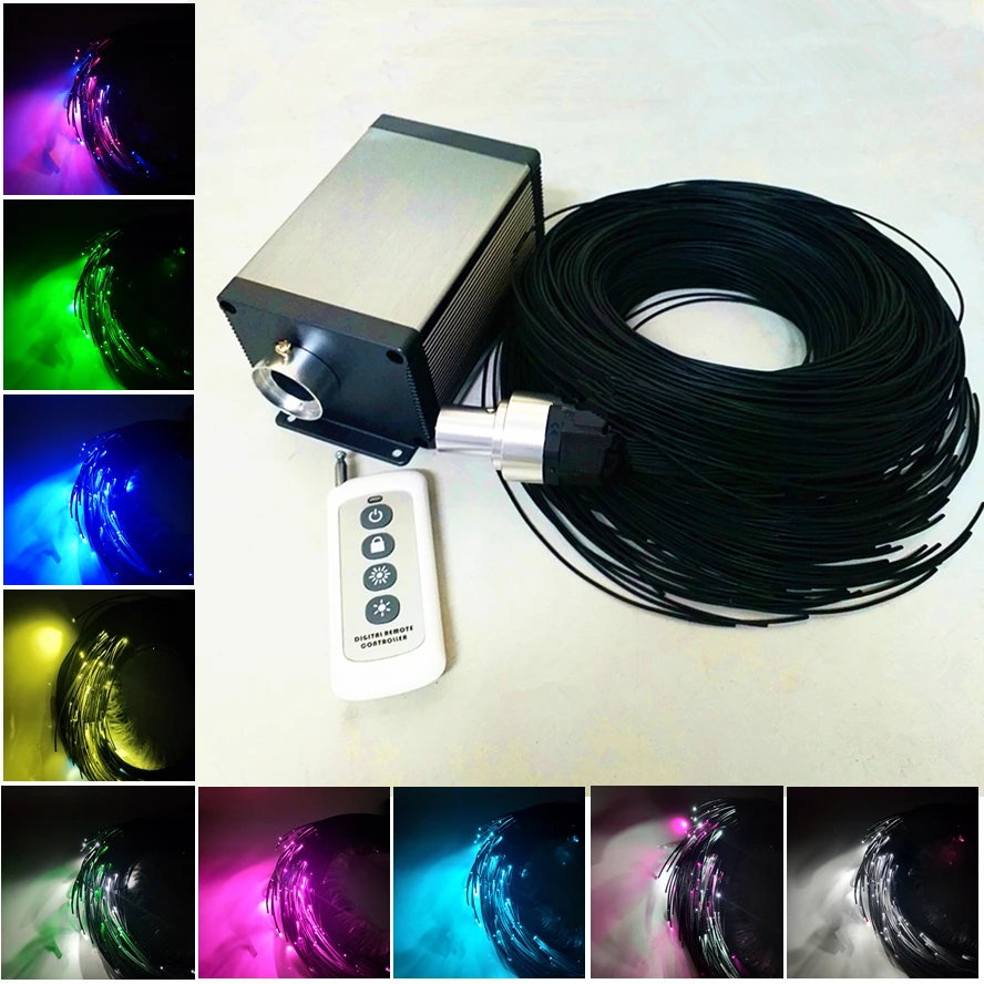 

Optical Fiber Stick LED Light for Sauna 1.5mm End Emitting Cable with Black Pvc Coating and 5W Cree LED Emitter Night Light