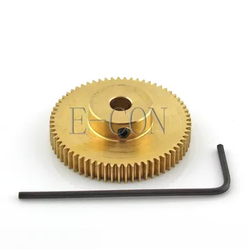 

1pcs 0.5M65T 3mm/4mm/5mm/6mm/6.35mm/7mm/8mm/9mm/10mm/11mm/12mm Bore Hole 65Teeth Motor Brass Material Gear Wheel with Top Screw