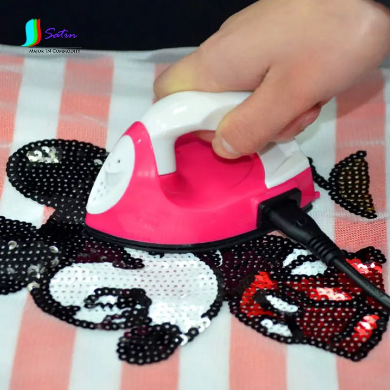 Mini Electric Iron Small Flat Stick Name Spell DIY Doug Hand Tools For Drilling Hot Pink With White Color Black Line S025M | Дом и сад