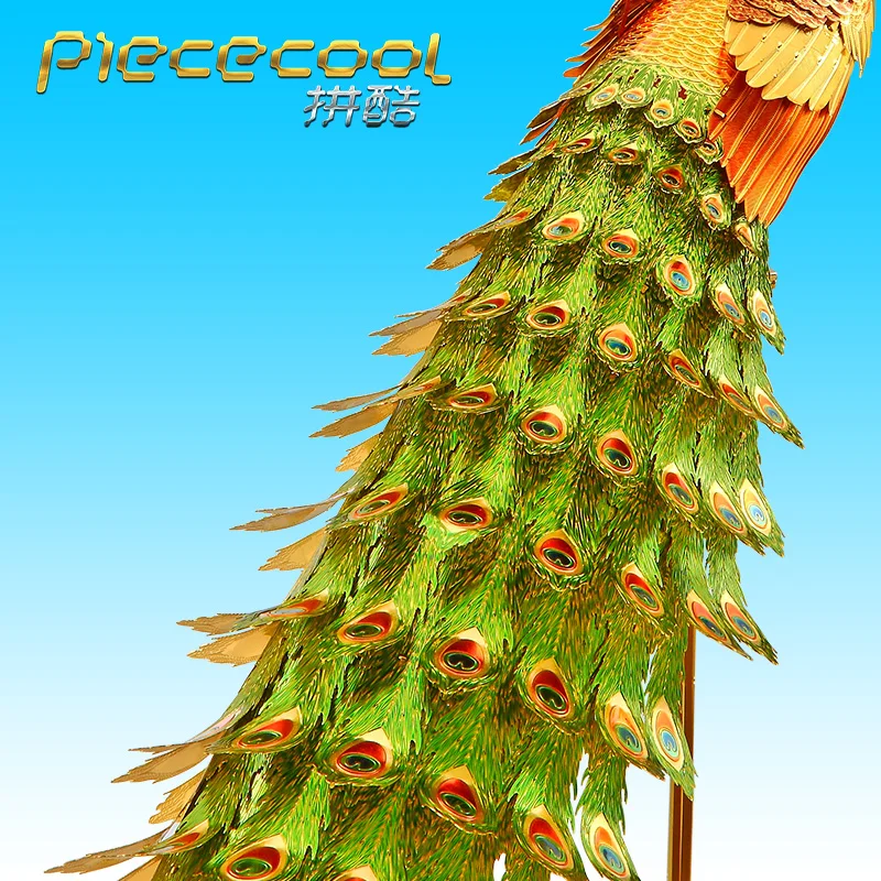 Piececool COLORFUL PEACOCK P102-NGB Creative gift 3D Metal Assembly Model Toy Jigsaw puzzle 2018 New arrival 3 sheets Piececool COLORFUL PEACOCK P102-NGB Creative gift 3D Metal Assembly Model Toy Jigsaw puzzle 2018 New arrival 3 sheets