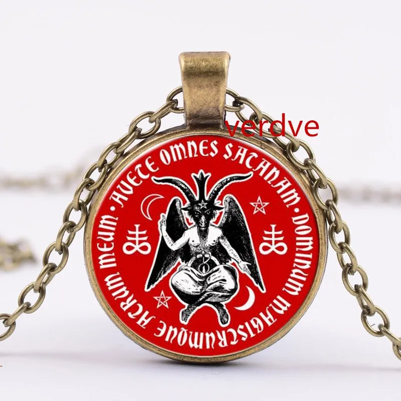 Ожерелье с подвеской Baphomet Devil винтажная Черная Цепь ожерелье сатана для женщин и