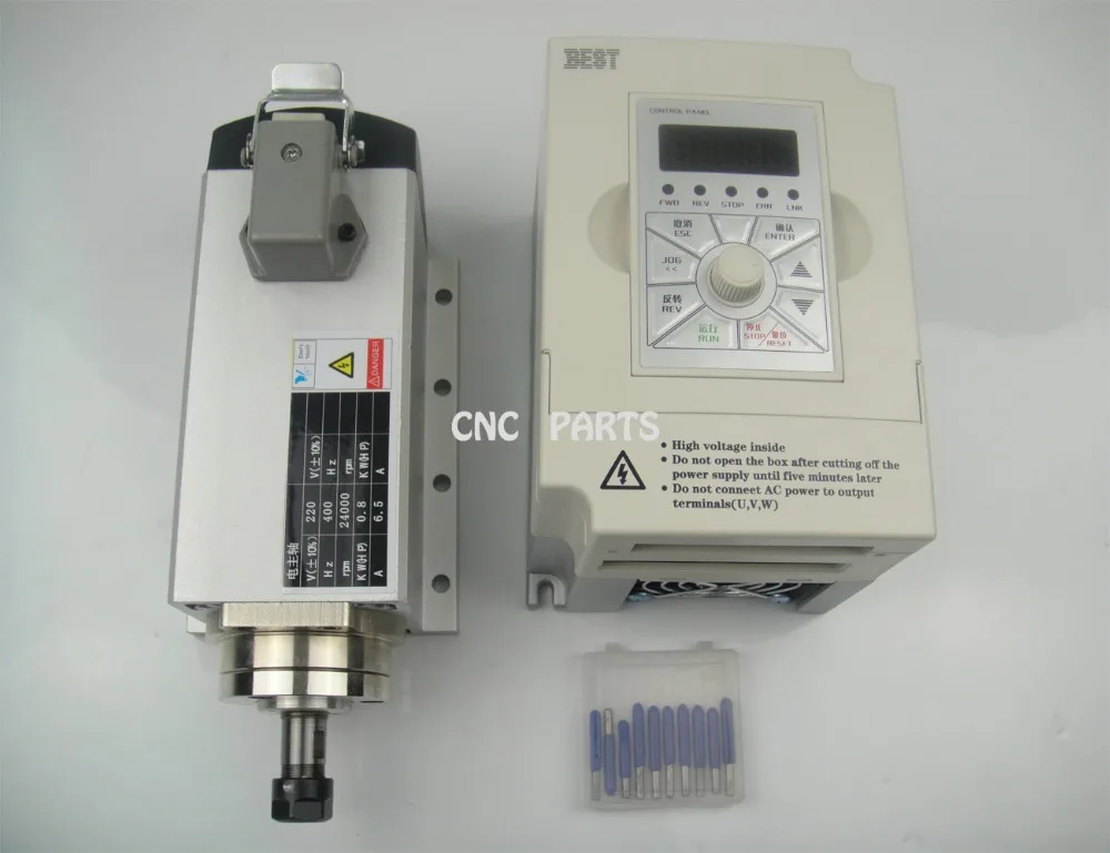 

CNC milling spindle ER11 800w air cooling spindle motor +1.5KW inverter+cnc engravin bits