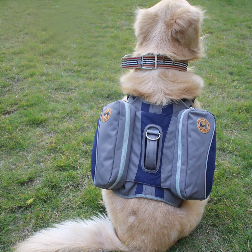 Собака сумки аксессуары водонепроницаемый регулируемый нейлоновый рюкзак для питомца, собаки седельная сумка для больших собак Пеший Туризм дорожные сумки