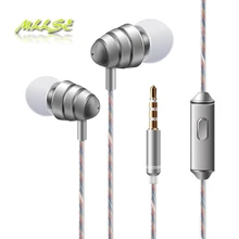 2017 Newest High Quality Best Bass 3.5mm Plug in-ear Earphones with mic Volume Control Earphone for phone clamshell phone