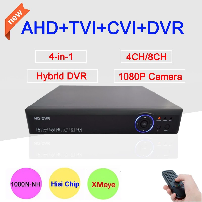 Blue-Ray XMeye App Metal Case 4/8 Channel 4CH/8CH 1080P/1080N/960P/720P 4 in 1 Hybrid CVI TVi AHD DVR Free shipping