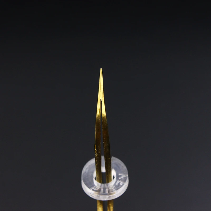 High Precision Eyelash Tweezer Golden Stainless Steel Vetus Tweezer Non-magnetic Volume Eyelashes Extension Makeup Tools 6