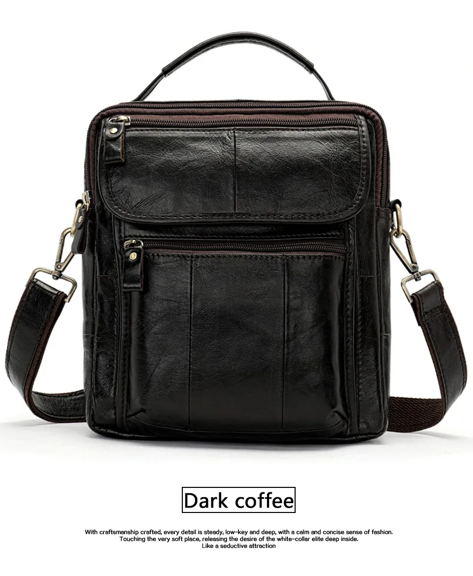 Men Shoulder Bag Men's Genuine Leather Casual Bags for Men Business Crossbody Handbag Flap Leather Bags bolsas male 17