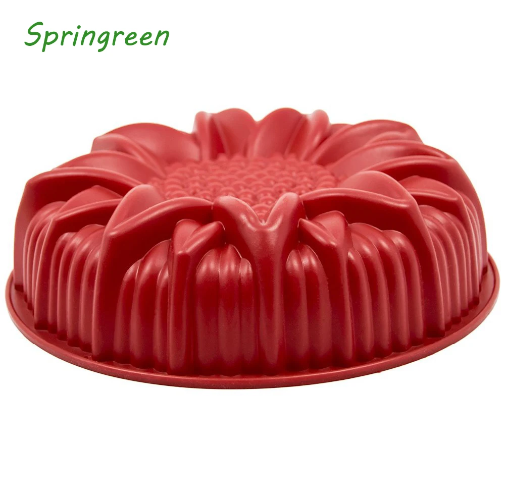 Springreen 10 дюймов круглый Подсолнух силиконовая выпечка торта ко дню рождения