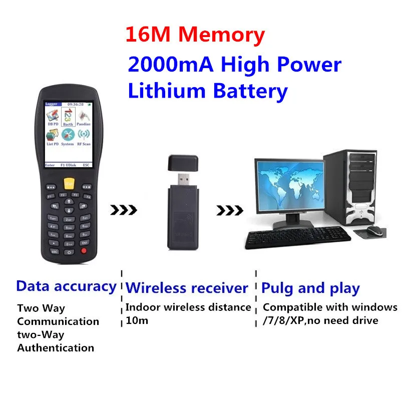 المحمولة اللاسلكية ماسح الباركود ، ، يده termindal pda قارئ الباركود ل اللوجستية والمستودعات و ماركت pos نظام