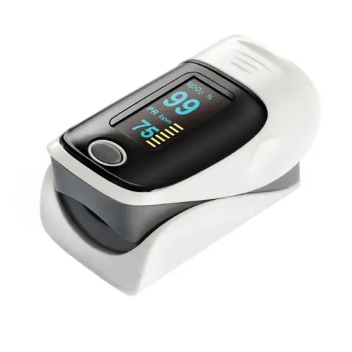 

Pudcoco New 1Pcs Finger Blood Oxygen Meter SPO2 OLED Pulse Heart Rate Monitor Oximeter Grey&Blue