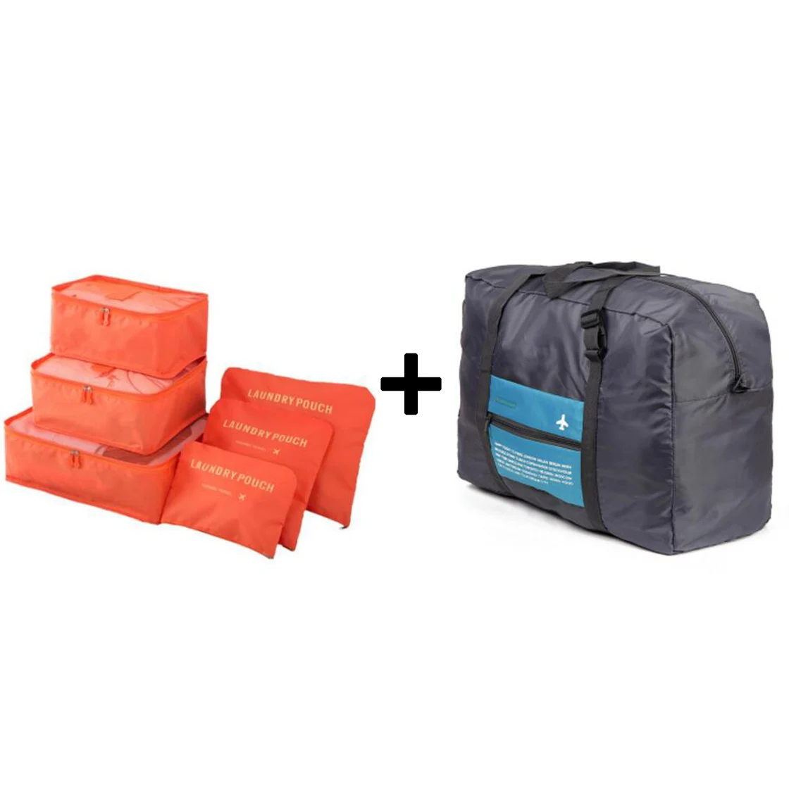 Органайзер для путешествий куб для упаковки большая емкость двойная молния водонепроницаемая сумка для багажа аккуратная Одежда Органайзер нейлоновая складная сумка - Цвет: orangeblue