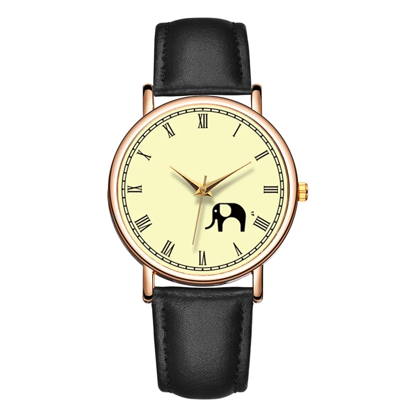 B 9101 Fancy Design Watches Women Leather Band Wrist Watch Woman Clock