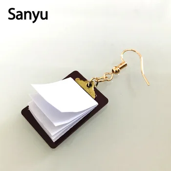 

2018 New Arrival 1 Piece Handmade Exercise Book Drop Earrings Fashion Lovely Fun Earrings for Women Girl Busy Book Funny Brincos