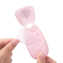 Мини Бумага мыло 50 шт./кор. на открытом воздухе и путешествий Бумага мытье рук для ванной чистой Ароматические ломтик листы одноразовые коробки мыло Портативный