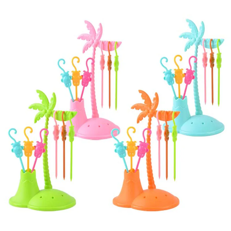 Cute-Coconut-Monkeys-Creative-Forks-2016-Mother-s-Day-Gift-Plastic-Fruit-Forks-6pcs-Forks-Pack