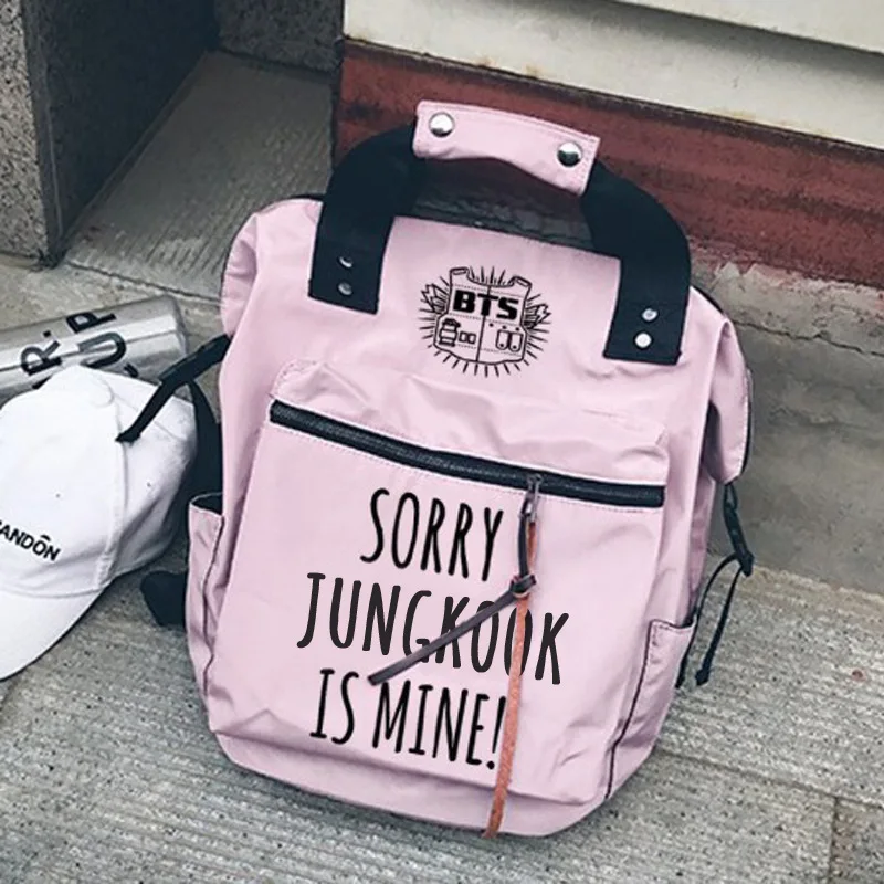 

Nieuwe kpop BTS Bangtan Jongens JIMIN SUGA Hetzelfde Student meisje jongen handtas rugzak clutch bag twee kleur