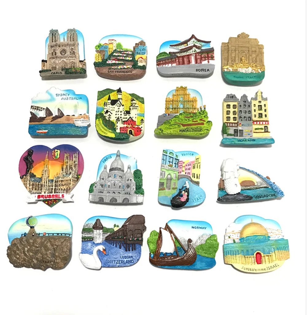 

Malaysia Korea Dubai Brazil Hungary Norway Fridge Magnet Countries Souvenirs Reisn Magnets Refrigerator Decorations