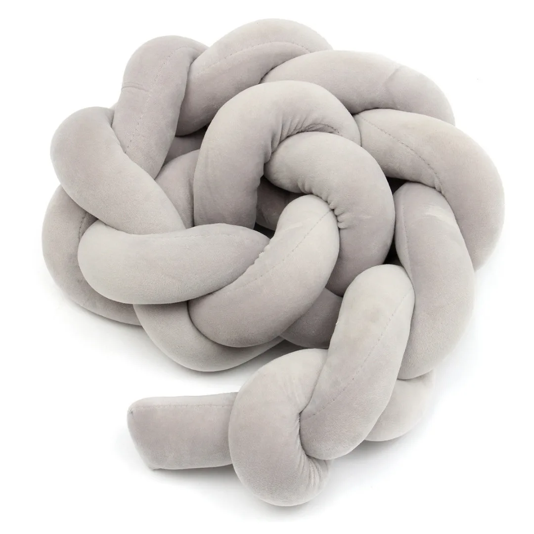2M/3M Baby Infant Plush Crib Bumper Bed Bedding Cot Braid Pillow Pad Protector