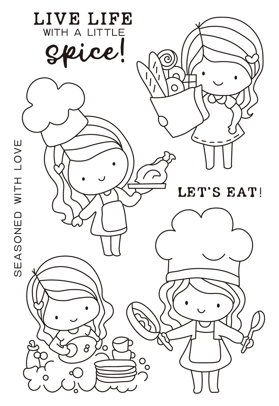 

Girl and boy Transparent Clear stamps and metal cutting dies