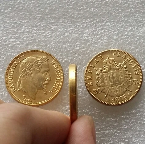 France 1863 B Made Of Br Plated Gold Napoleon 20 Francs Beautiful France 1863 B Made Of Br Plated Gold Napoleon 20 Francs Beautiful Edge Letter Coin Copy Free Shipping In Non Currency Coins From Home Garden On