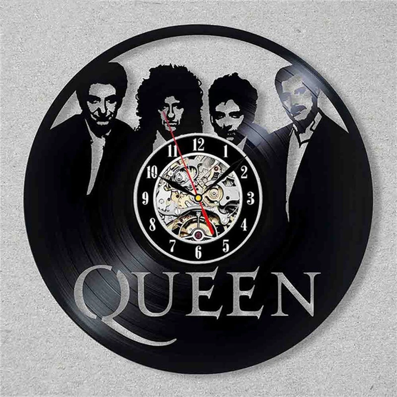 Queen Rock Band настенные часы современный дизайн Музыкальная Тема классические виниловые часы-пластинка настенные часы искусство домашний декор подарки для музыкального героя