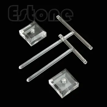 

Earring Display Stand 2Pcs Jewelry Holder Earrings Jewelry Display T Bar Stand Holder Rack Organic Glass