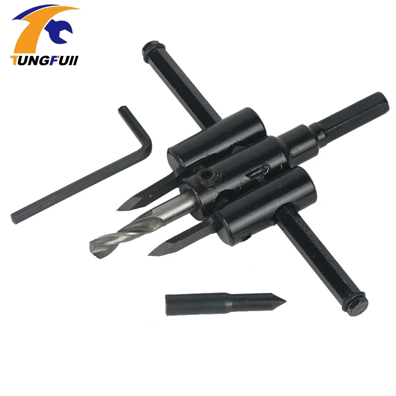 TUNGFULL Adjustable Wood Drywall Circle Hole Drill Cutter Bit Saw Use
