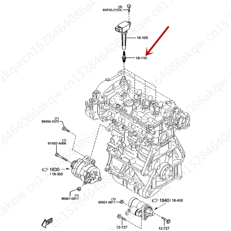 Z6B718110 Car Spark plug Suitable for 2008Fo rdF ies ta2012 ...