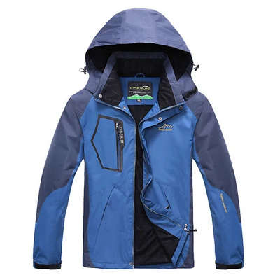 5XL мужские весенние флисовые куртки для спорта на открытом воздухе, водонепроницаемые пальто, походная куртка, ветровки, мужское зимнее пальто - Цвет: Dark Blue