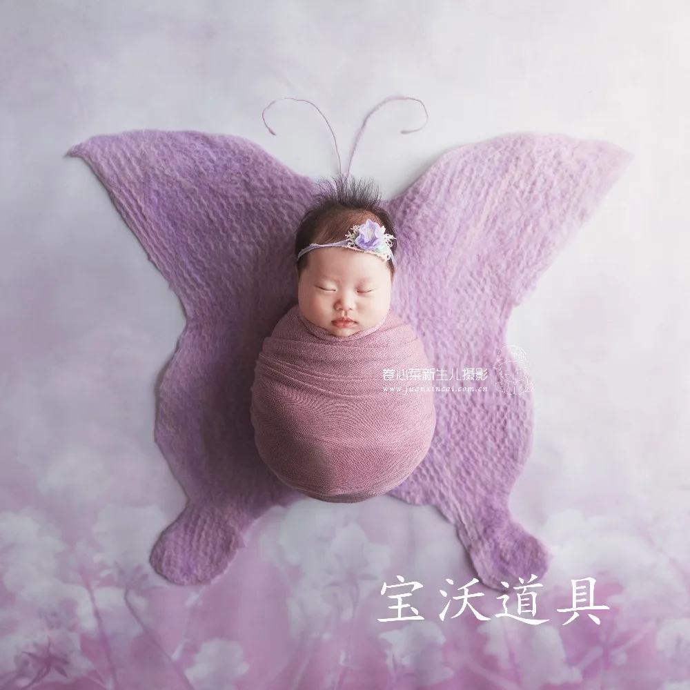 

Merino Wool Felt Blanket Textured Posing Layer Newbron Photography Props Baby Basket Stuffer Layer Photo Props