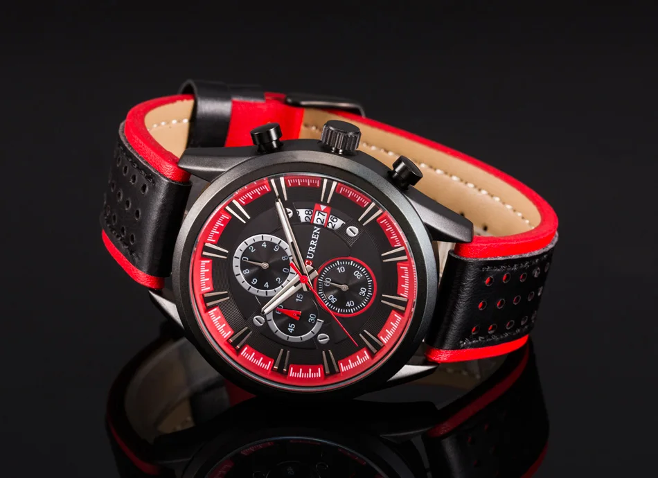CURREN Мужские часы Лидирующий бренд роскошные часы мужские военные кожаные спортивные часы водонепроницаемые кварцевые наручные часы Мужские часы