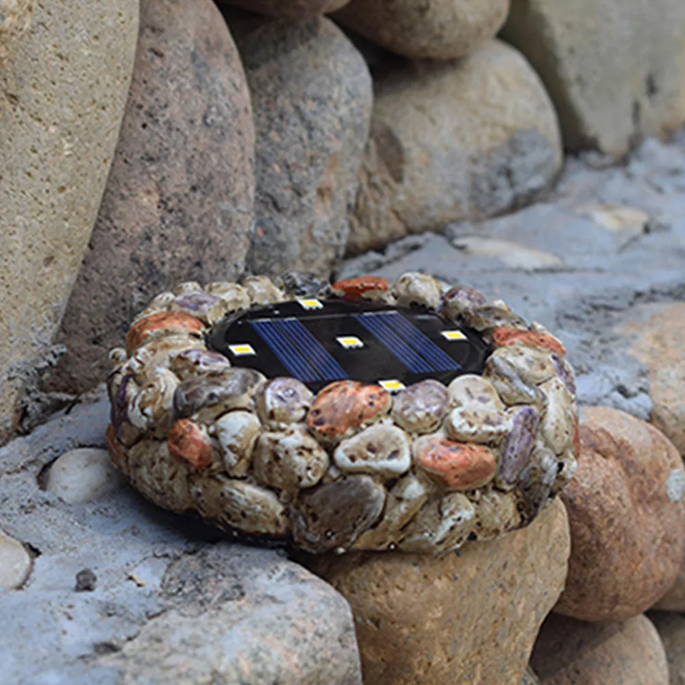 

4pcs/set 5 LEDs Solar Resin Buried Light Outdoor Courtyard Buried Lawn Lamp Simulation Stone Lamp