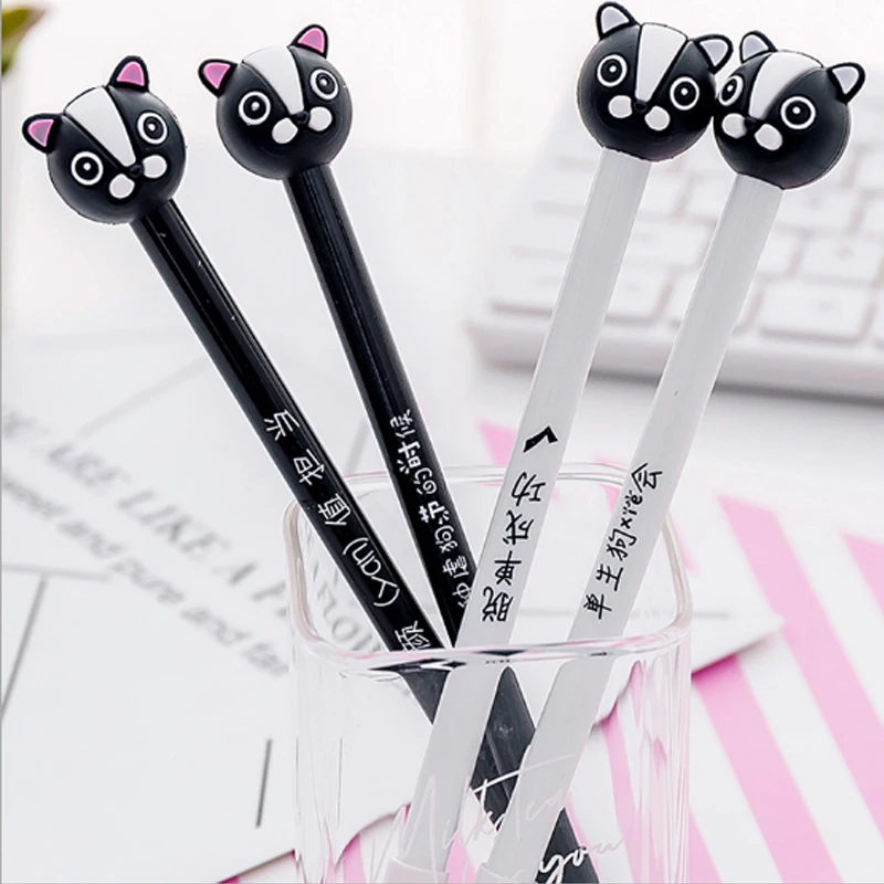 

2 pcs/lot Cute cartoon dog Gel Pen kawaii stationery School Supplies Office Supplies Cute writting pens paperlaria